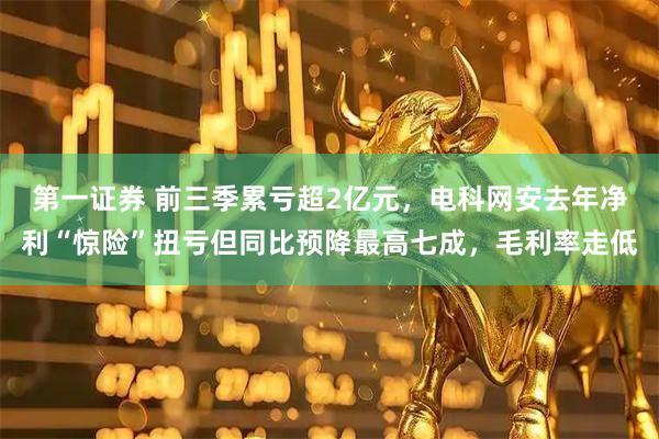 第一证券 前三季累亏超2亿元，电科网安去年净利“惊险”扭亏但同比预降最高七成，毛利率走低